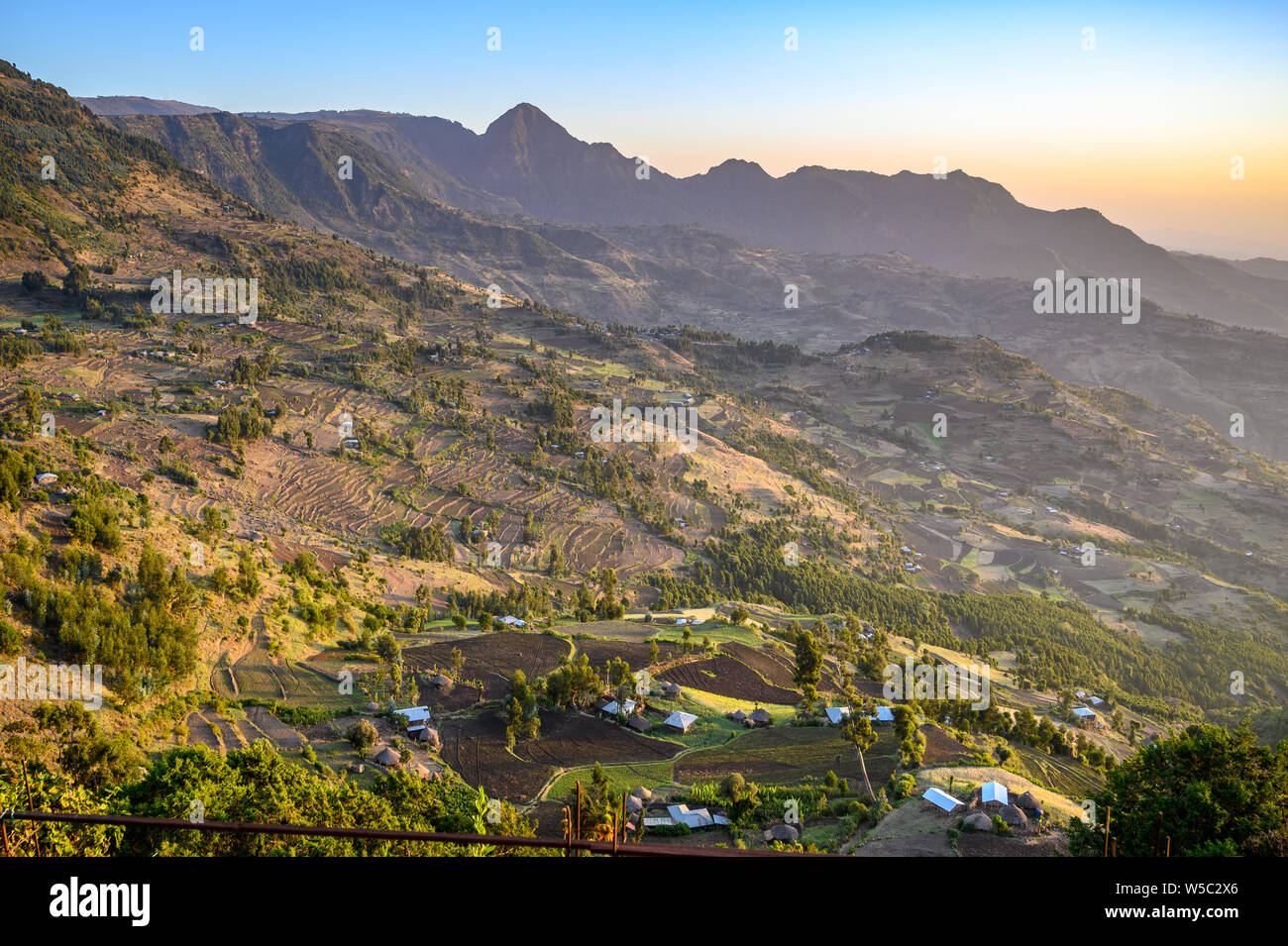 A view down into the beautiful and fertile valleys near Ankober
