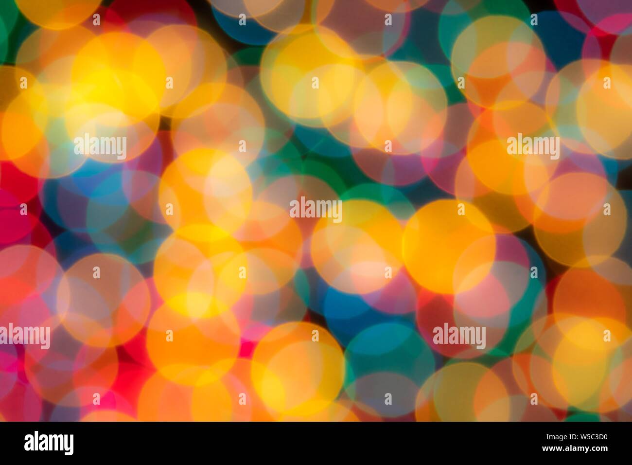 Blurred Defocused Multi Color Lights. Stock Photo