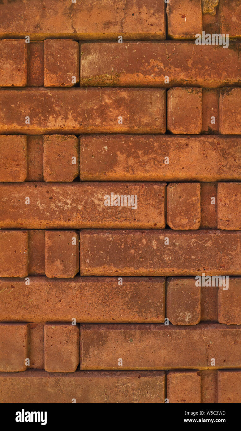 Full frame background 0f the orange bricks wall Stock Photo