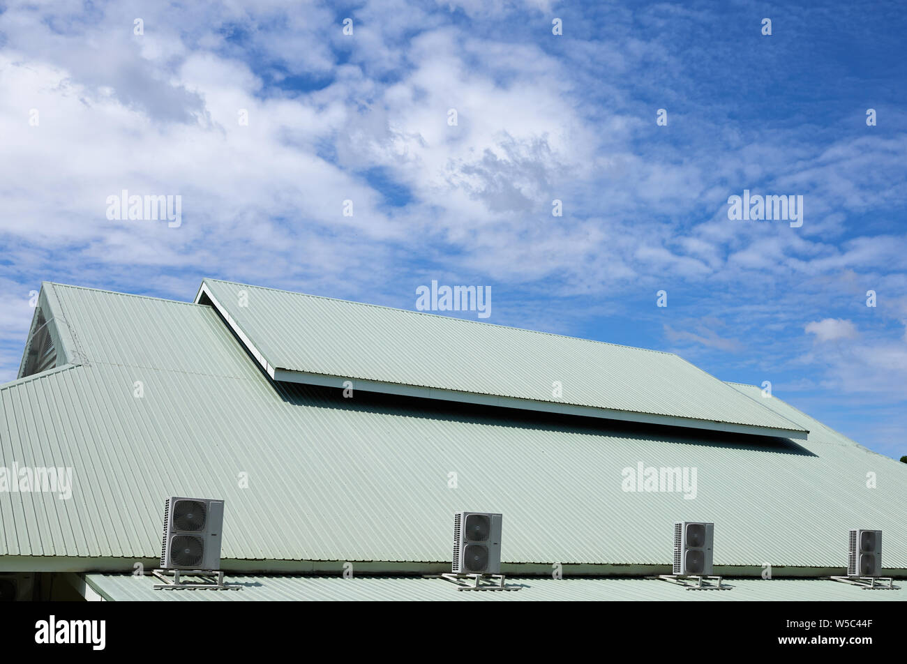 Air compressor unit on the roof Stock Photo Alamy
