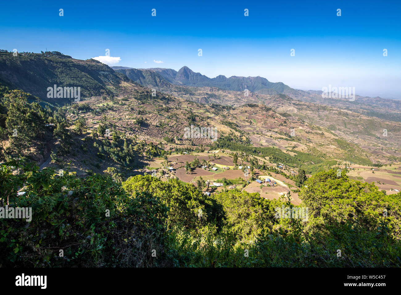 A view down into the beautiful and fertile valleys near Debre Berhan