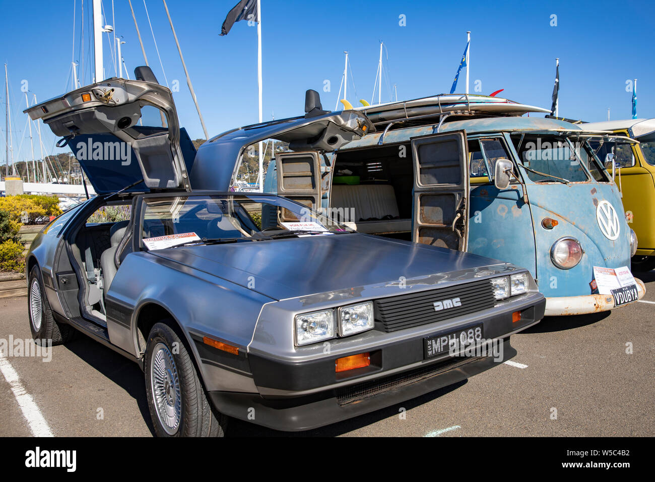 DMC Delorean classic sports car on display at a Sydney classic car show,New South Wales,Australia Stock Photo