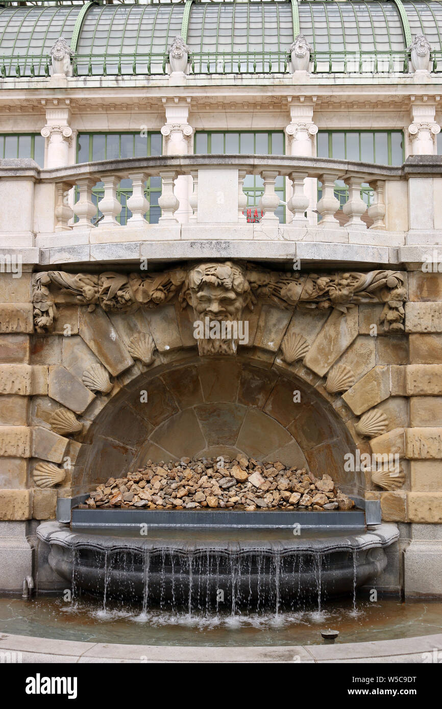 fountain Palmenhaus in Burggarten park Vienna Austria Stock Photo