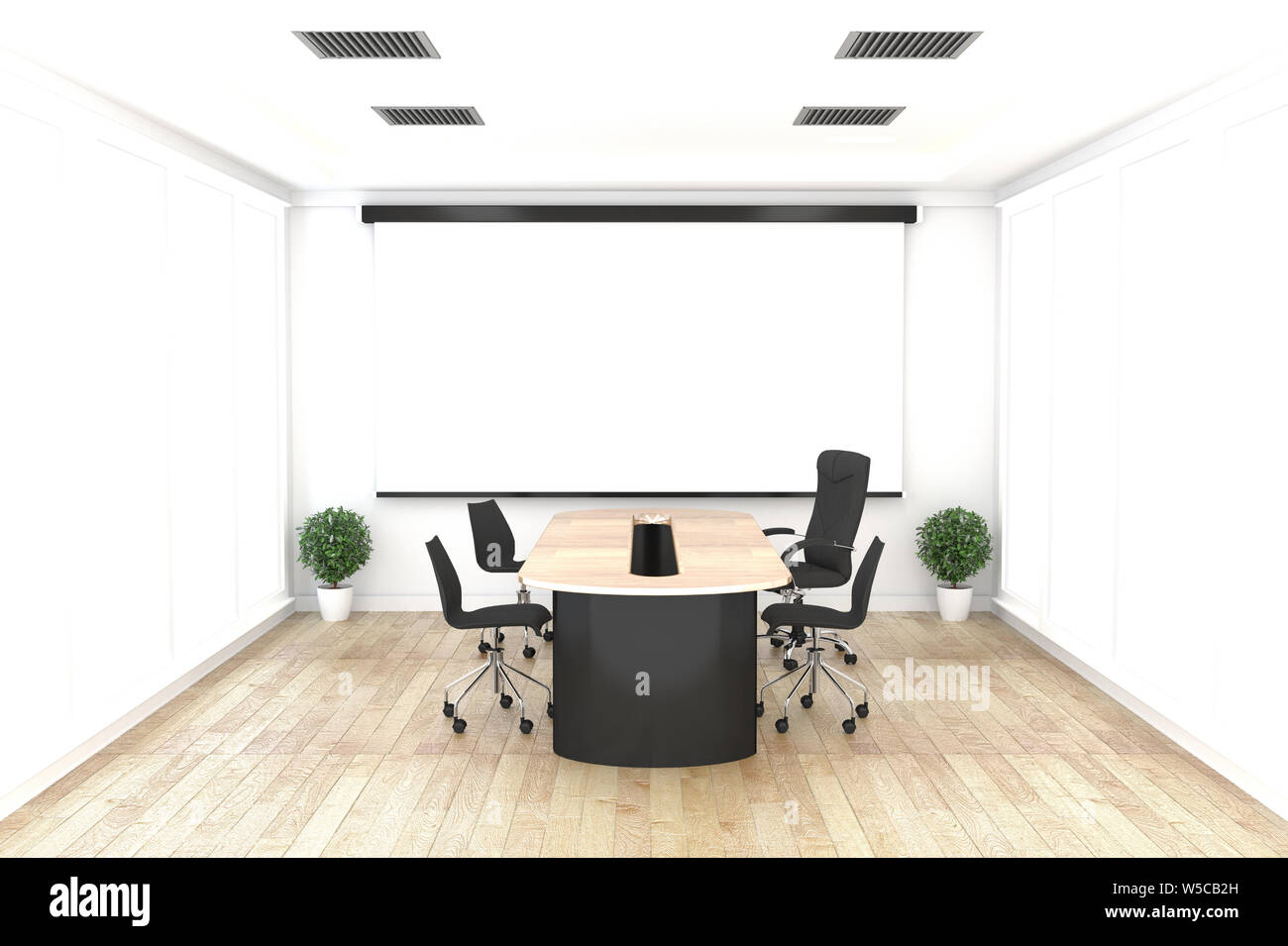 Conference room interior - beautiful office room - Empty office room concept. 3d rendering Stock Photo