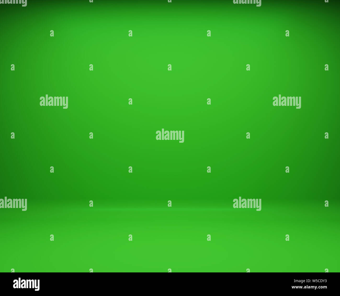 green floor and wall background. 3D rendering Stock Photo