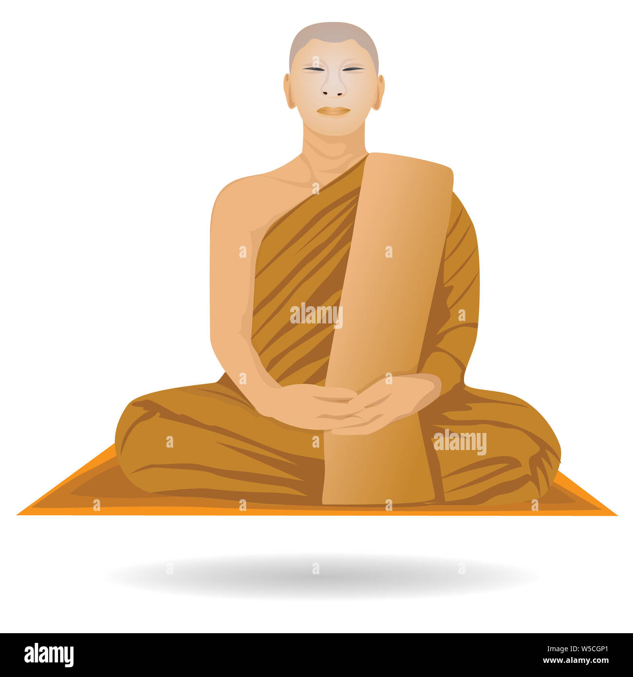 The monk meditation vector design Stock Photo