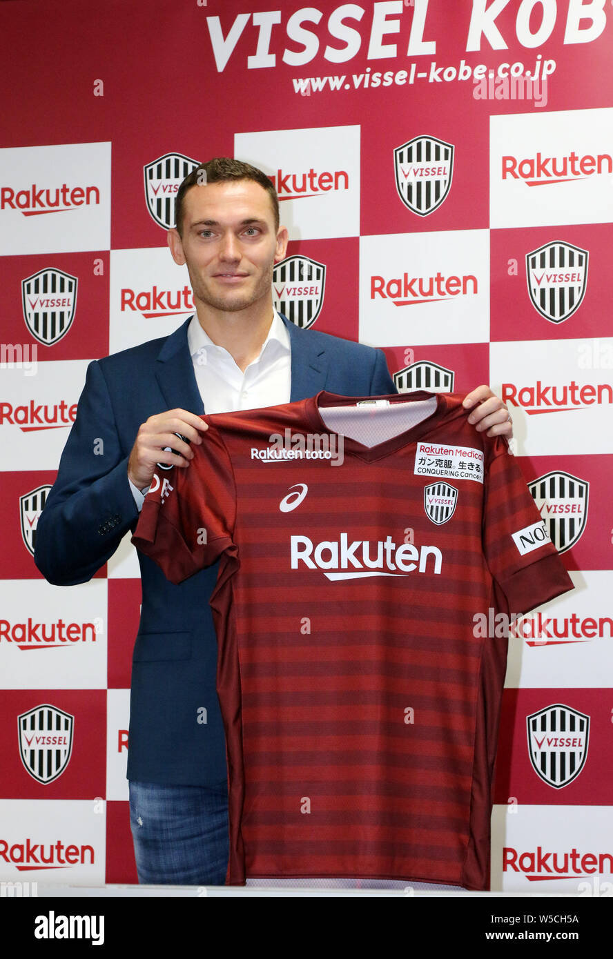 Kobe Japan 27th July 19 Former Fc Barcelona Defender Thomas Vermaelen Shows His New Uniform Of Vissel Kobe In Kobe Wrestern Japan On Saturday July 27 19 Vissel Kobe Announced Belgian Defender Kobe Japan 27th July 19 Former Fc Barcelona Defender Thomas Vermaelen Shows His New Uniform Of Vissel Kobe In Kobe Wrestern Japan On Saturday July 27 19 Vissel Kobe Announced Belgian Defender