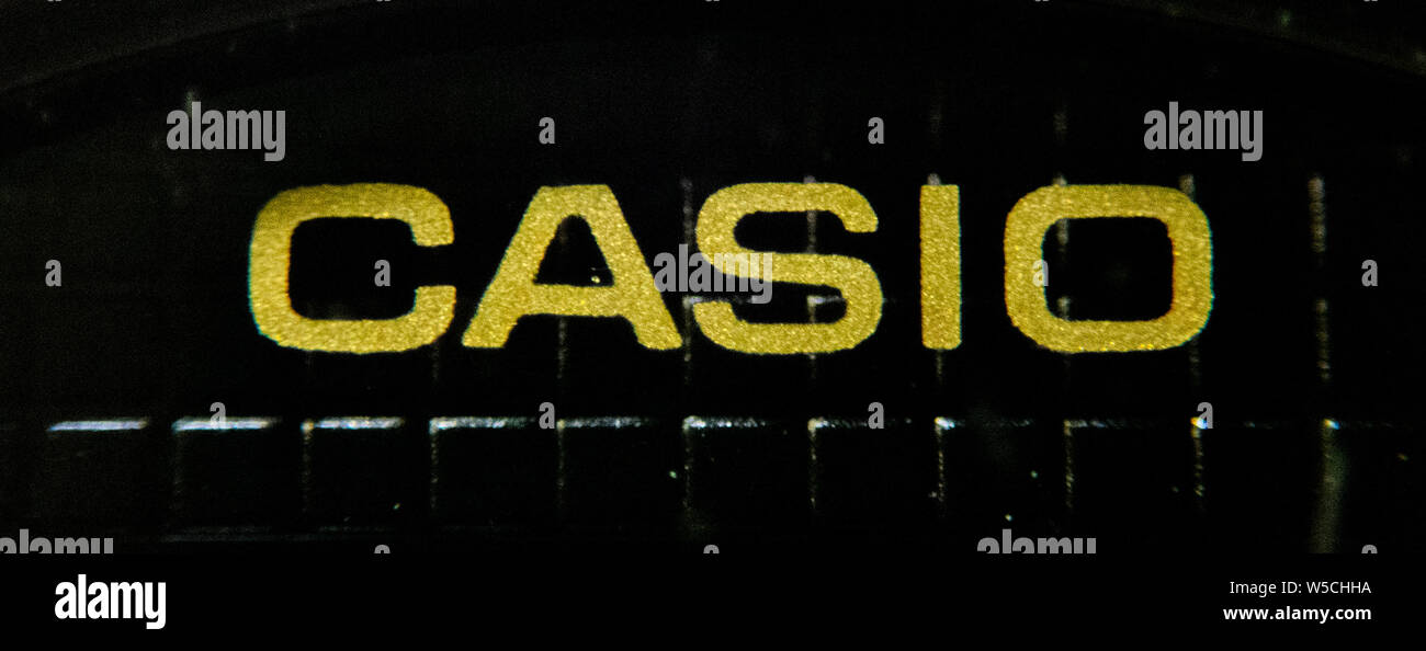 Macro of a Casio waterproof and shockproof watch with the focus on the Casio  Logo Stock Photo - Alamy