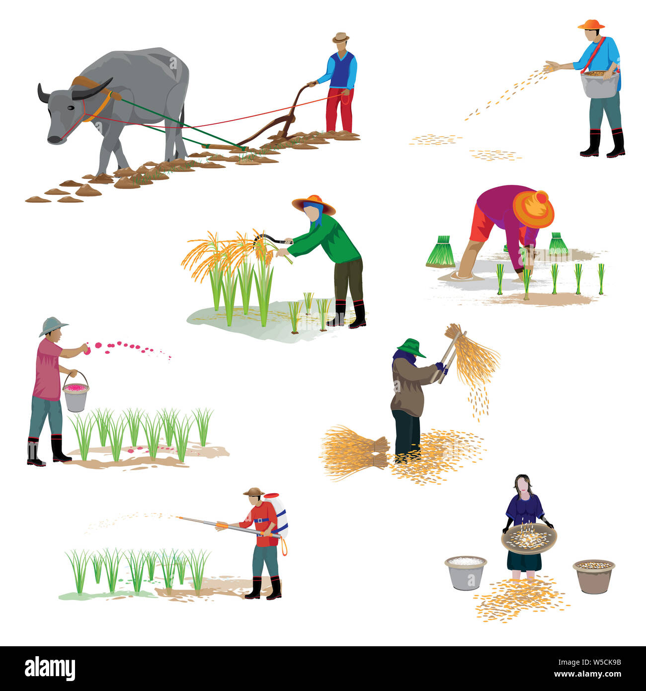 farmer cartoon shape vector design Stock Photo - Alamy