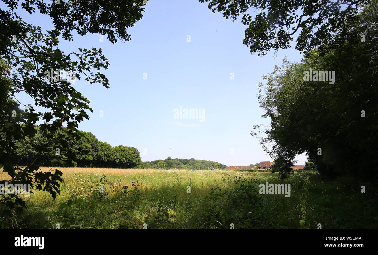 The area of proposed for development near St. Mary's Abbey, also known as Malling Abbey, in West Malling, Kent. The way of life of the community of nuns is under threat from proposals to build a housing estate next to their secluded ancient home, campaigners have claimed. Stock Photo