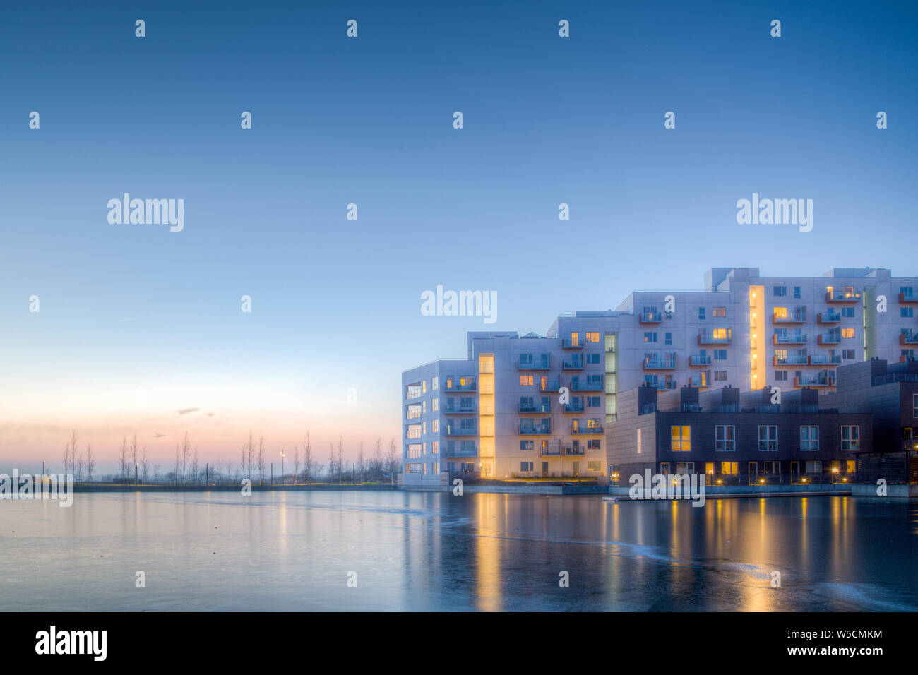 Residential area in Orestad district in Copenhagen Stock Photo