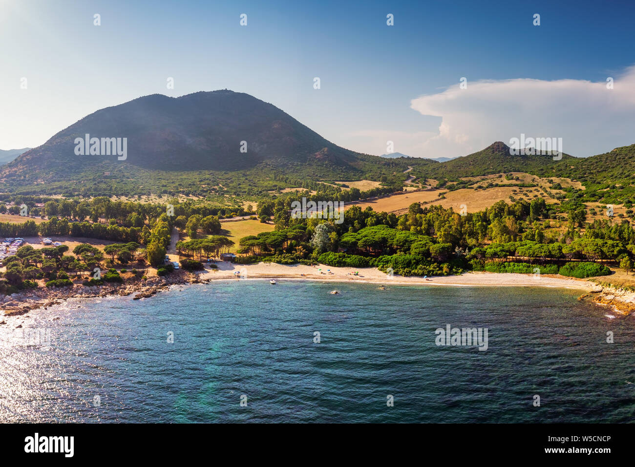Porto Pirastu beach near Costa Rei on Sardinia island, Sardinia, Italy, Europe. Stock Photo