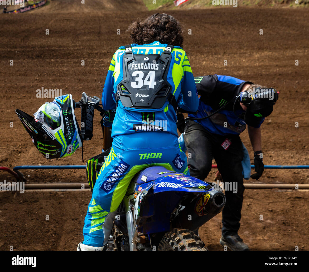 Washougal, USA. 27th July, 2019. # 34 Dylan Ferrandos at the starting line during the Lucas Oil Pro Motocross Washougal National 250 class championship at Washougal mx park Washougal, WA Thurman James / CSM Credit: Cal Sport Media/Alamy Live News Stock Photo