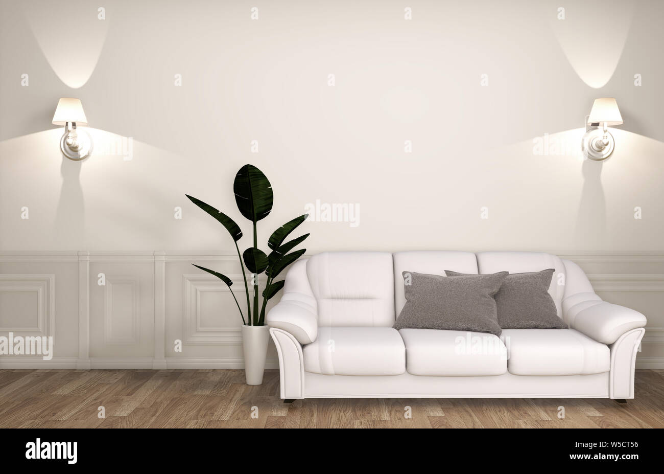 mock up living room decoration japanese style,designed minimal zen style.3d rendering Stock Photo