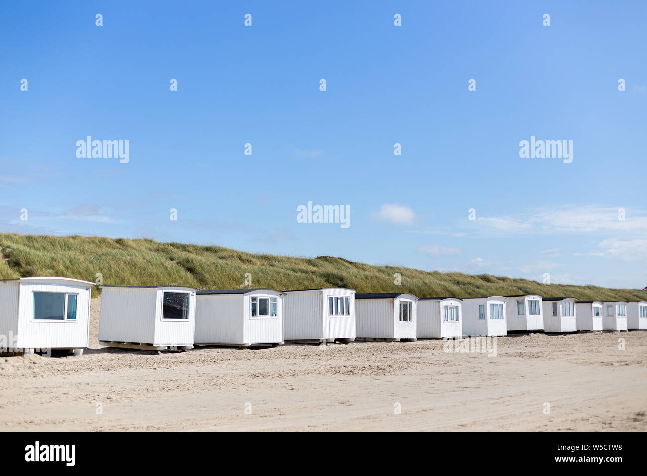 White Beach Cabins At Lokken Beach Stock Photo 261511748 Alamy