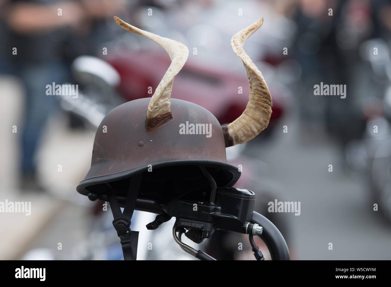 Helmet with horns motorcycle deals