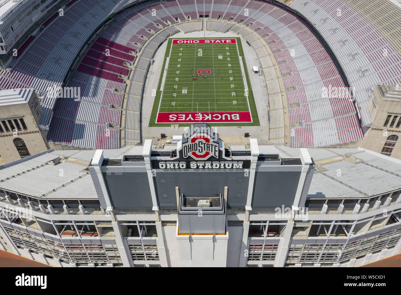 July 25, 2019, Columbus, Ohio, USA Aerial view of Ohio Stadium, also
