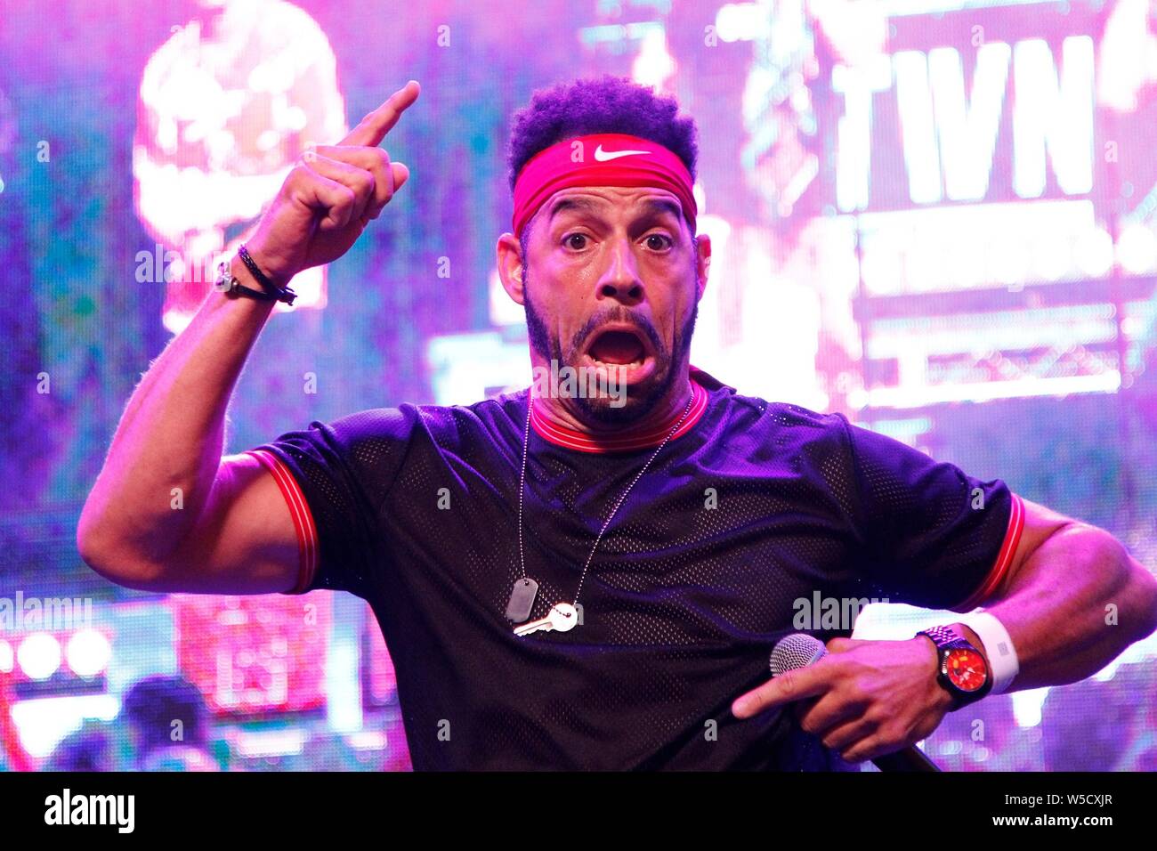 Las Vegas, USA. 27th July, 2019. Trevor Penick of O-Town on stage for Pop  2000 Tour Concert, Fremont Street Experience, Las Vegas, NV July 27, 2019.  Credit: Everett Collection Inc/Alamy Live News