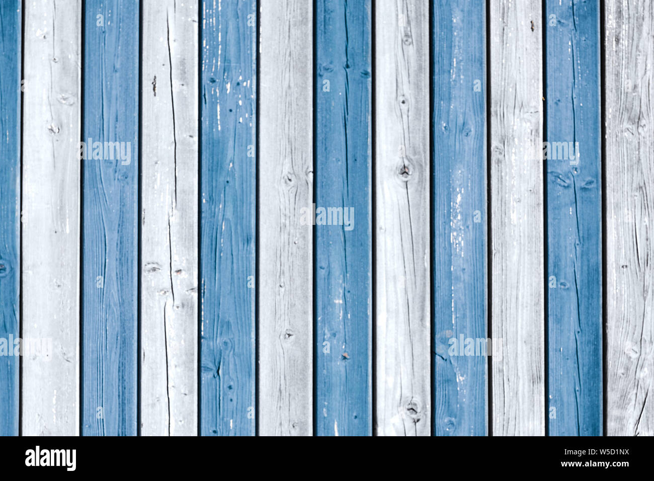 blue, white wood planks background - wooden wall  - Stock Photo