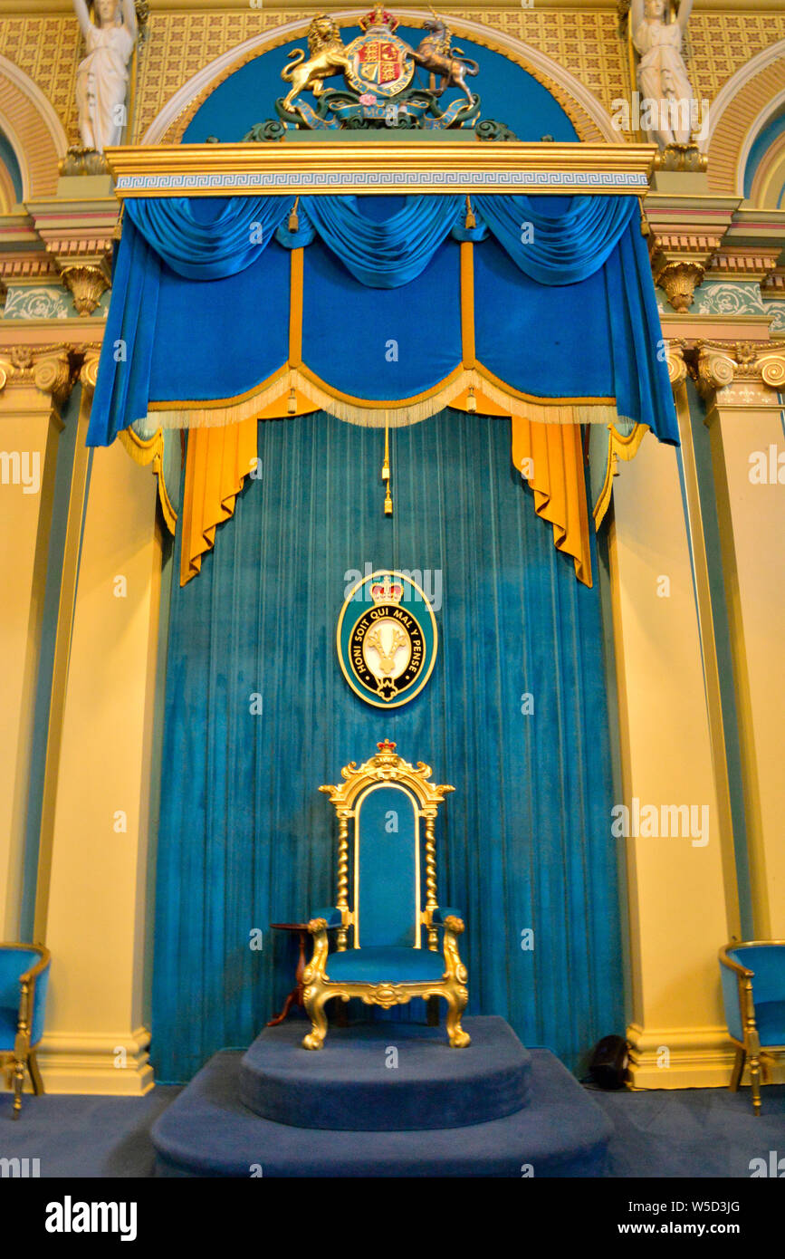 The Blue Throne State Chair, Government House, Melbourne Victoria