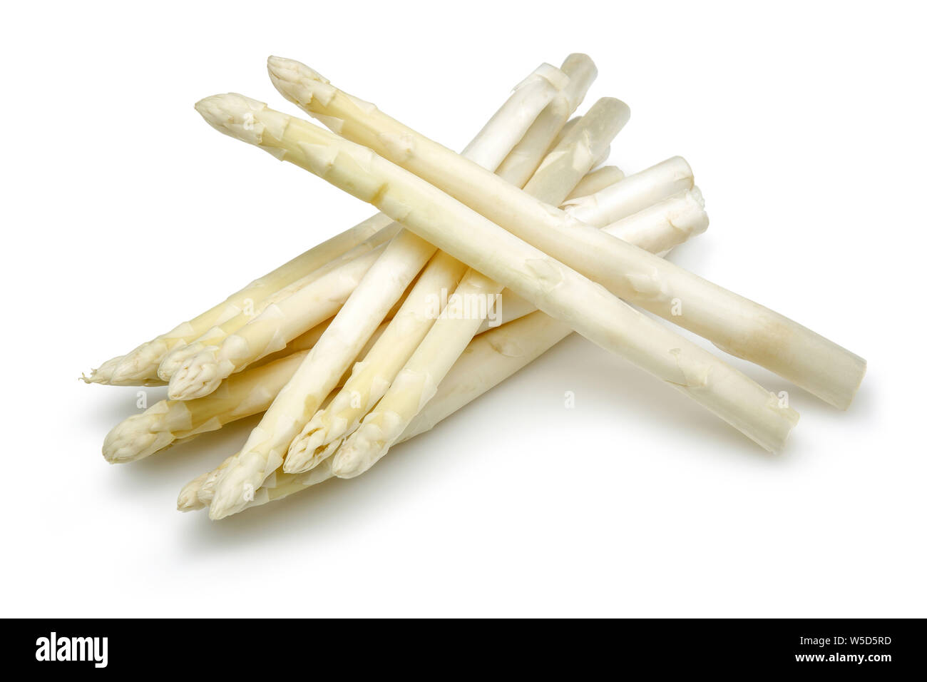 Bunch of white asparagus isolated on white background Stock Photo