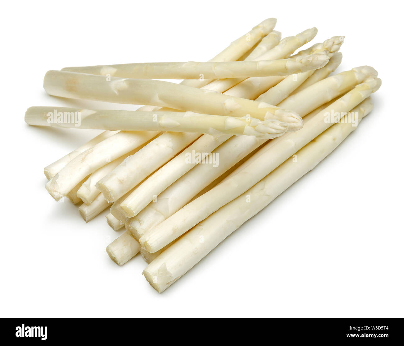 Bunch of white asparagus isolated on white background Stock Photo
