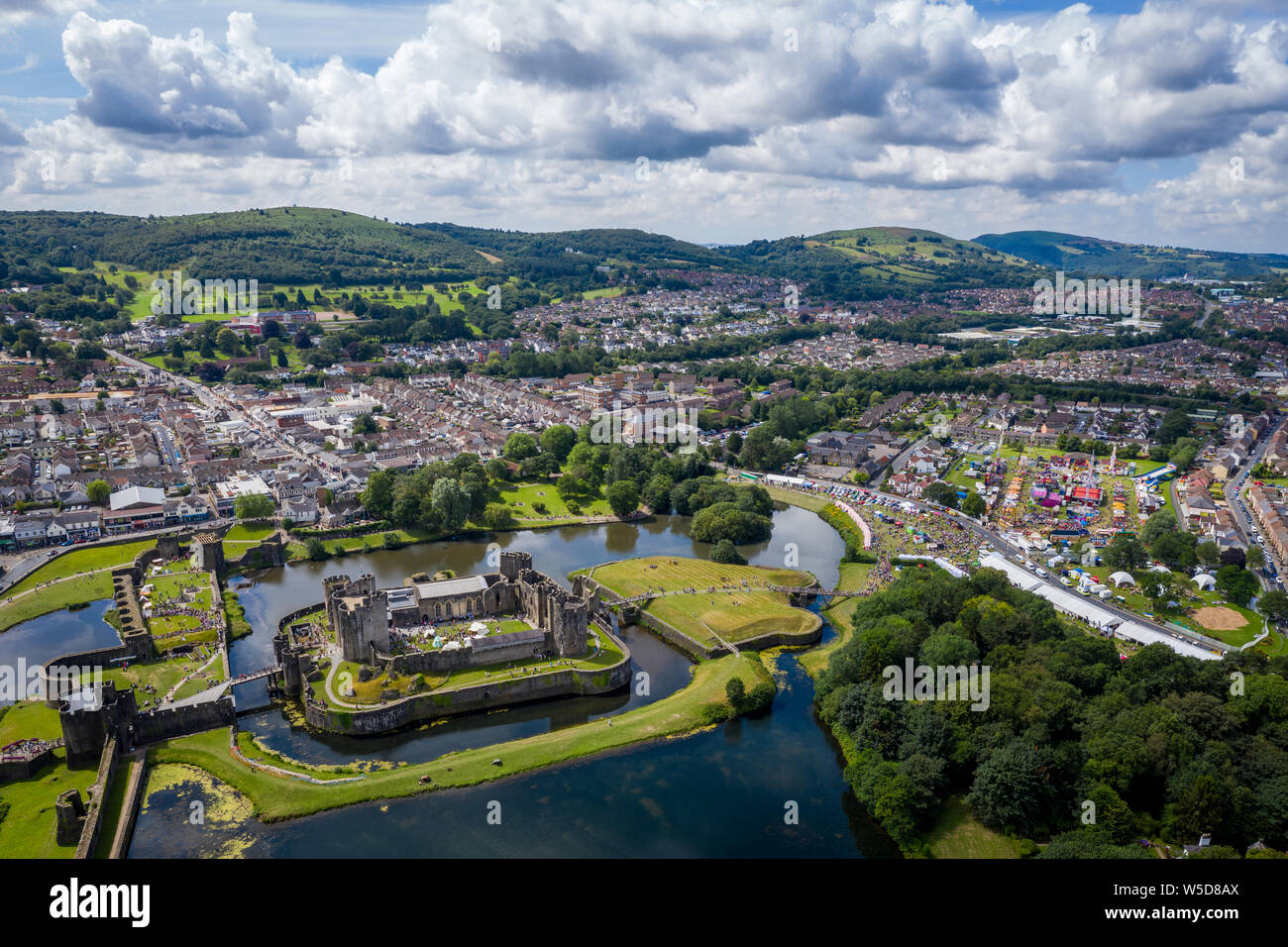 Caerphilly castle wales largest uk castle hires stock photography and