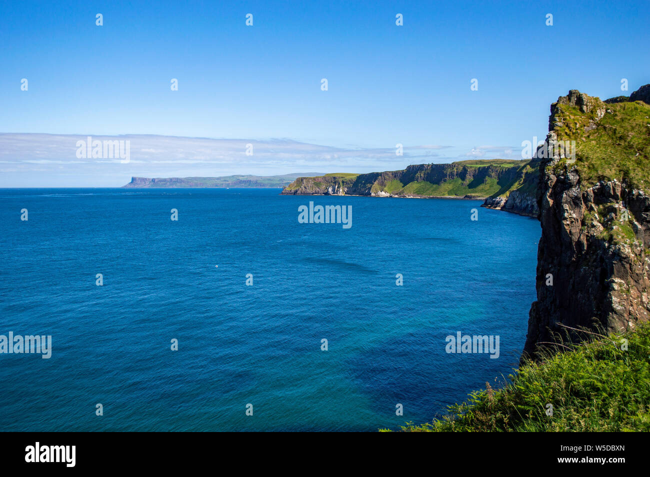 Coastal cliffs in Ballintoy, Northern Ireland Stock Photo