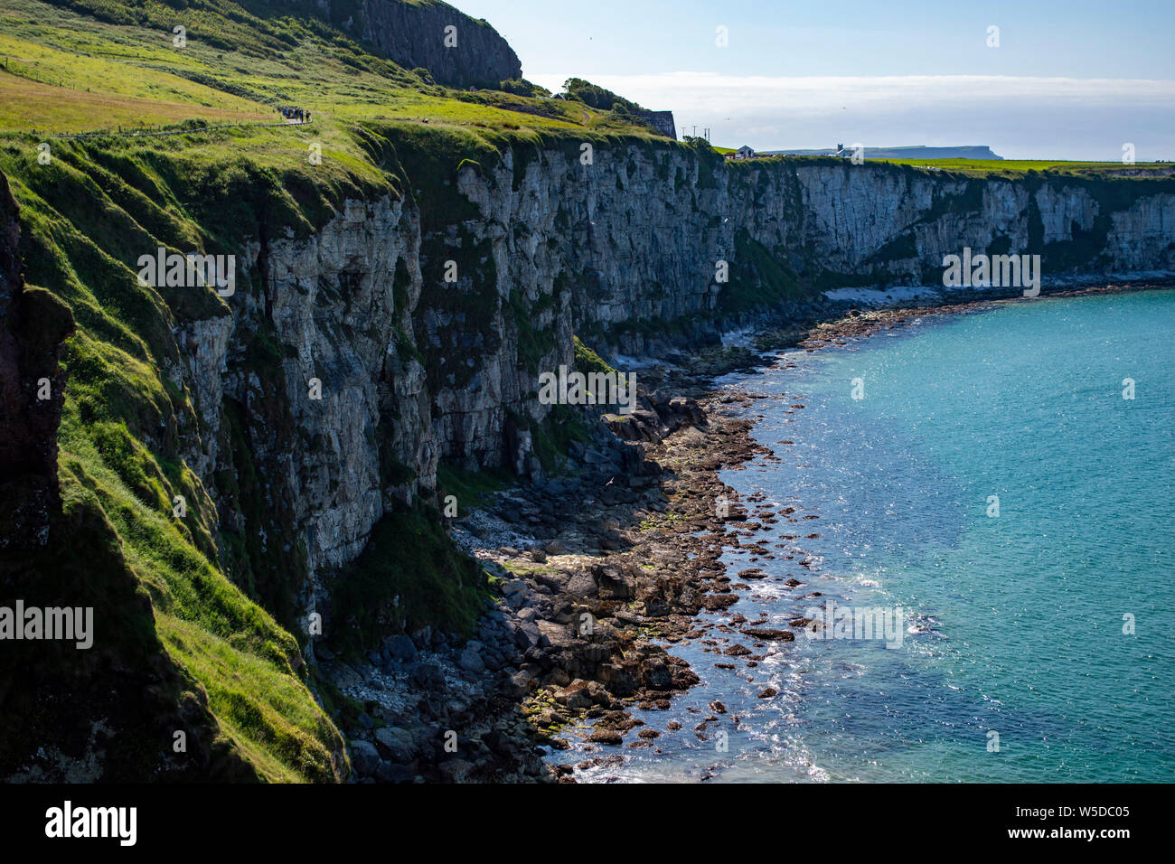 Coastal cliffs in Ballintoy, Northern Ireland Stock Photo