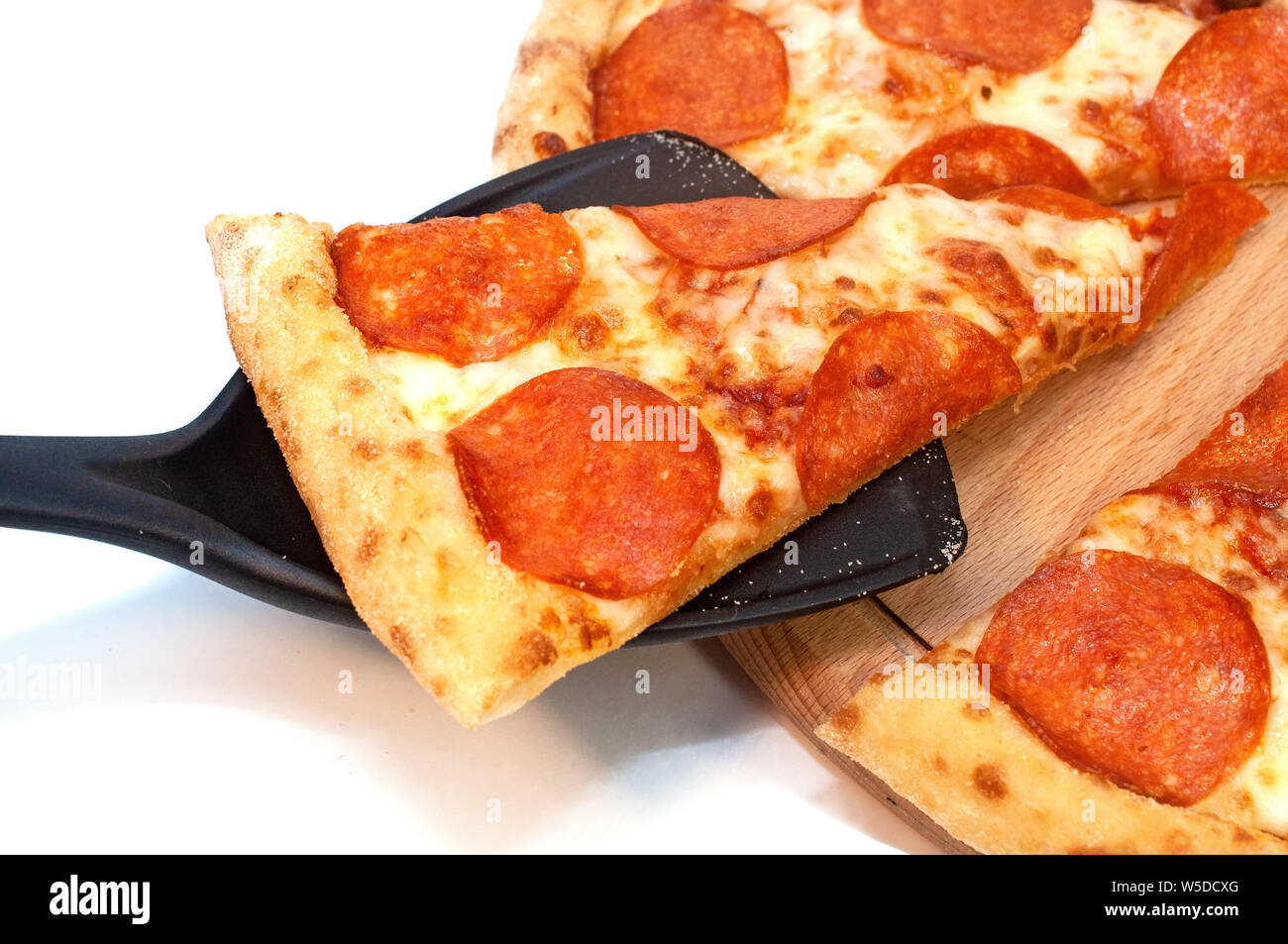 Pepperoni pizza with spicy sausage and cheese Stock Photo Alamy