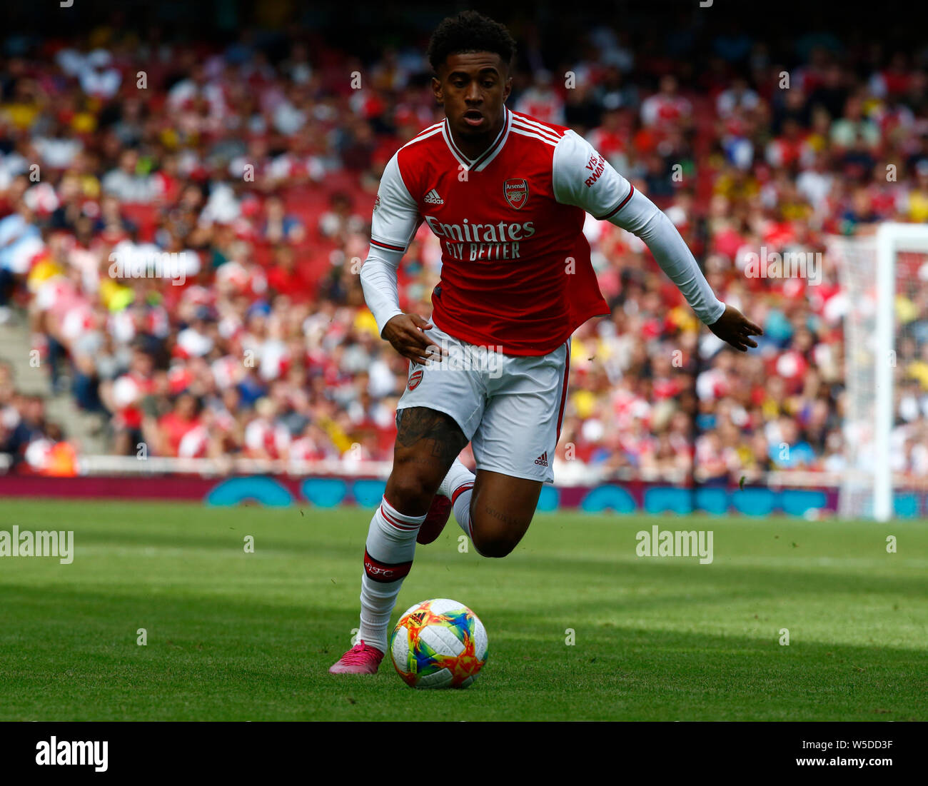 London, UK. 28th July, 2019. London, United Kingdom, JULY 28 Ainsley Maitland-Niles of Arsenal during Emirates Cup Final between Arsenal and Lyon (Olympique Lyonnais )at Emirates stadium, London, England on 28 July 2019. Credit: Action Foto Sport/Alamy Live News Stock Photo