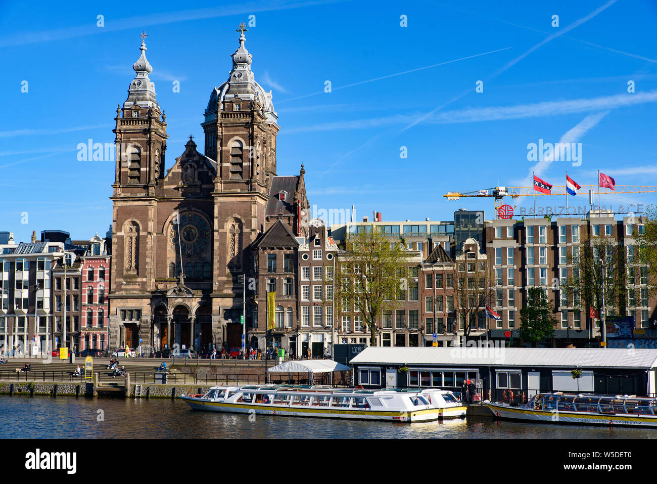 Basilica of Saint Nicholas, the primary Catholic church in Amsterdam, Netherlands Stock Photo