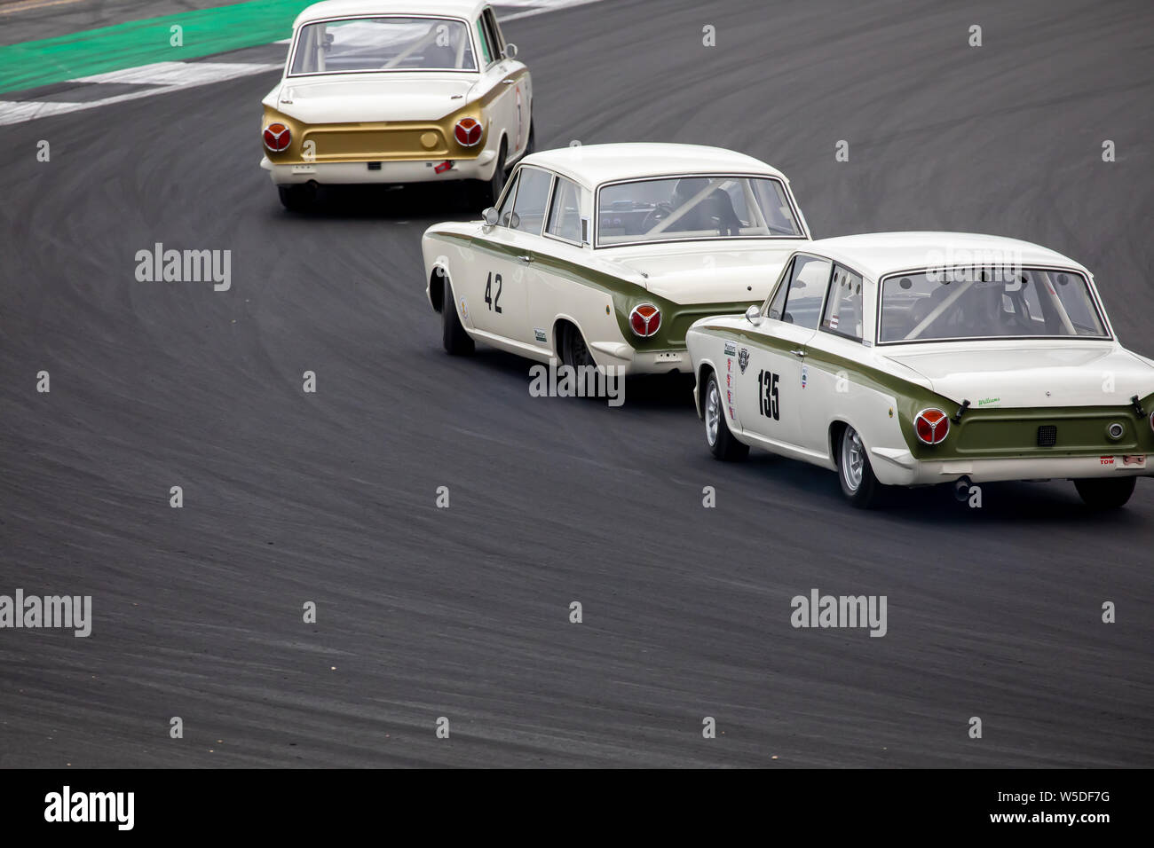 Qualifying: Transatlantic Trophy for Pre ’66 Touring Cars at Silverstone Classic Stock Photo