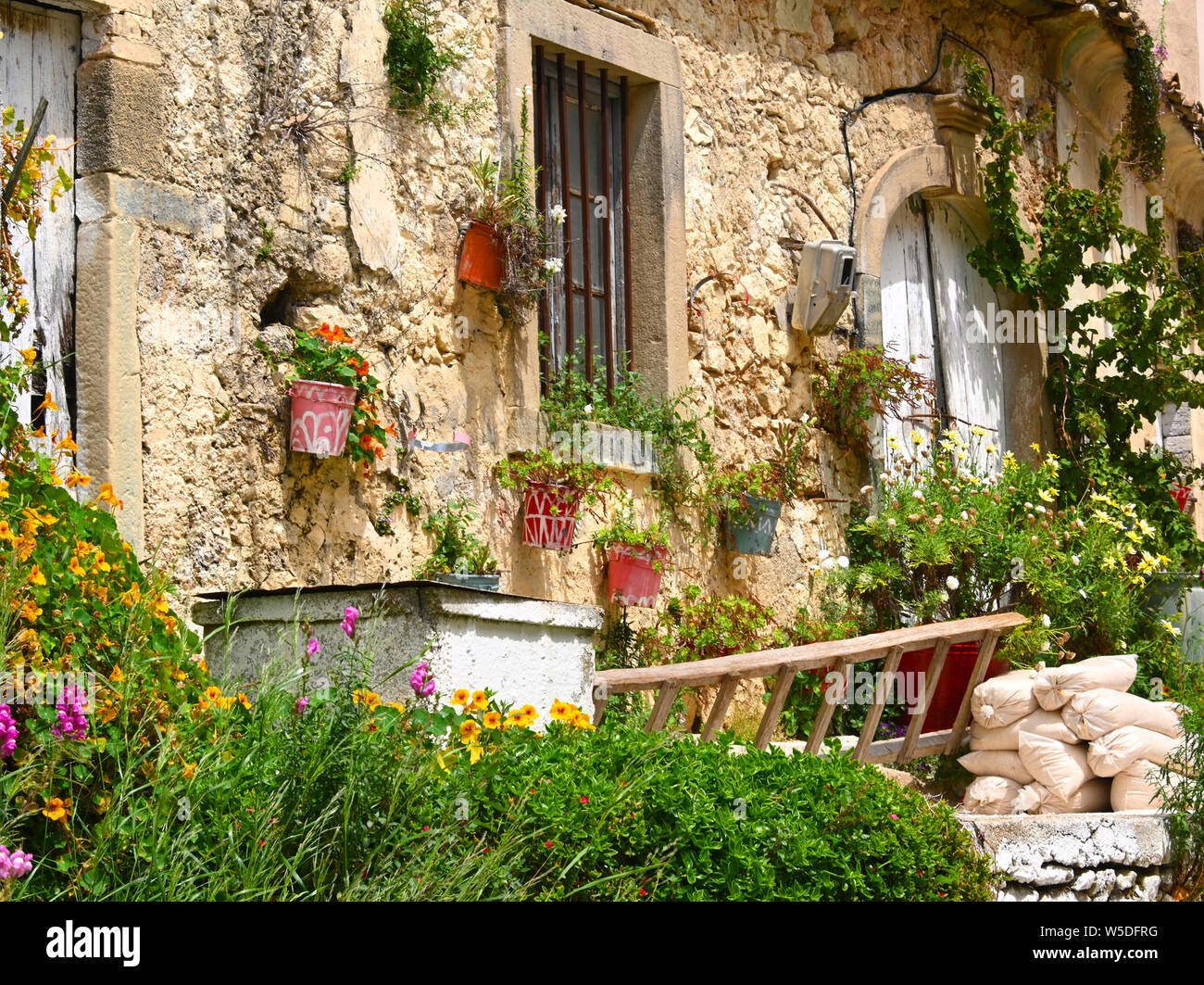 Village houses, Chlomos, Corfu, Greece Stock Photo Alamy