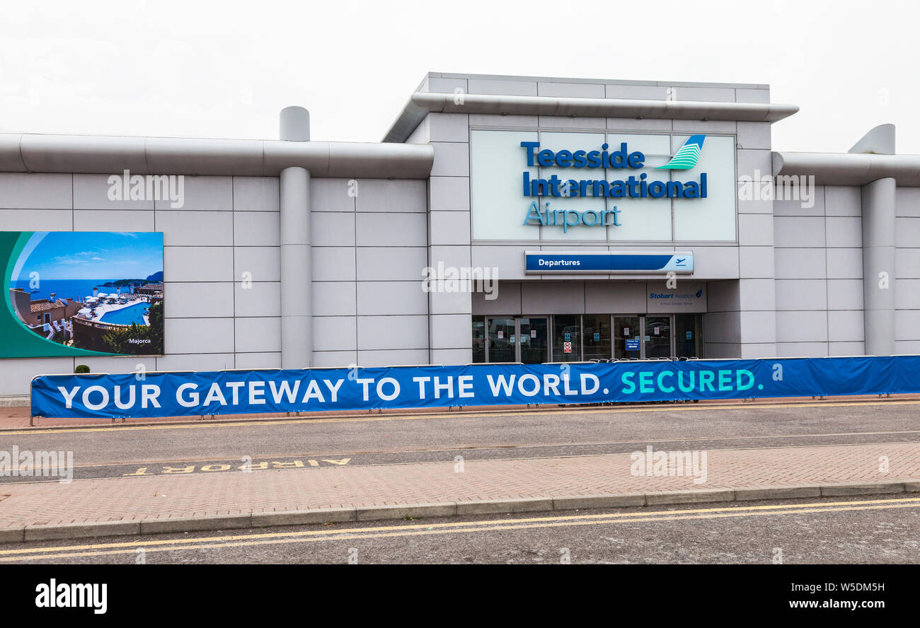 Darlington, UK. 28th July 2019. Durham Tees Valley Airport has been