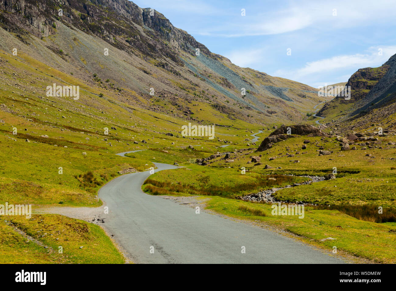 Honister Pass in the Lake District in Cumbria Stock Photo