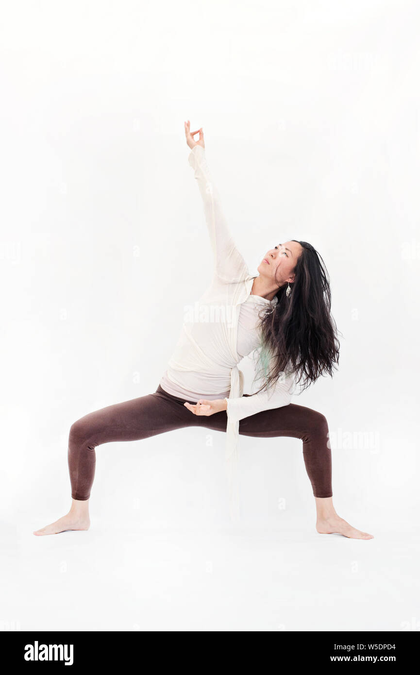 Beautiful yoga spiritual asian Korean American woman. Stock Photo
