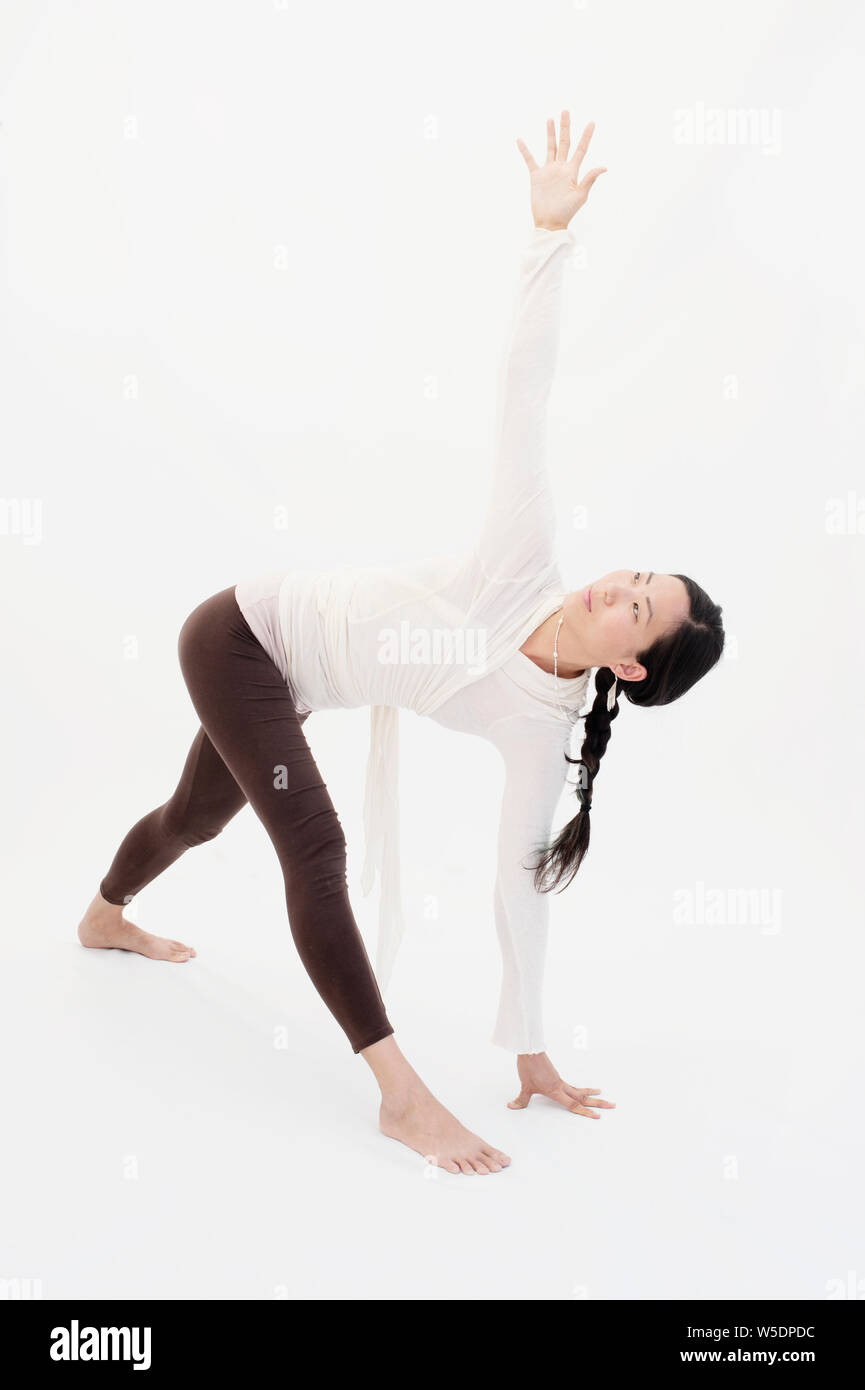 Beautiful yoga spiritual asian Korean American woman. Stock Photo