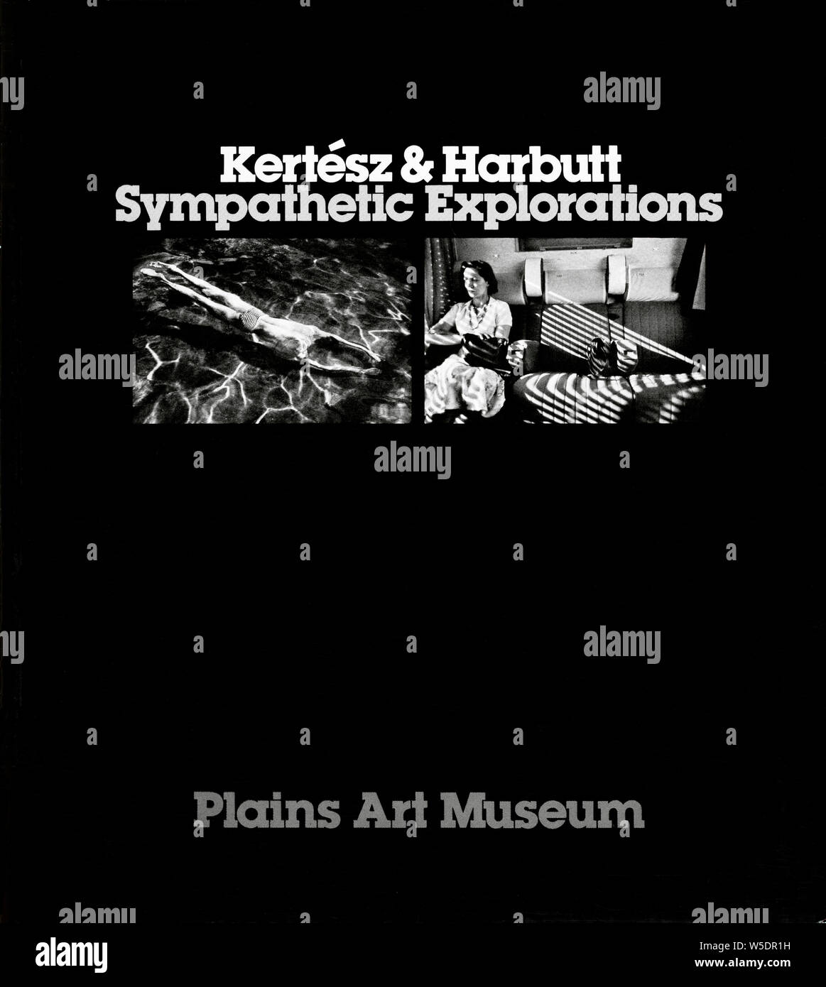 Original 1978 Andre Kertesz and Charles Harbutt photography exhibit catalog for the photo exhibition Sympathetic Explorations at the Plains Art Museum Stock Photo