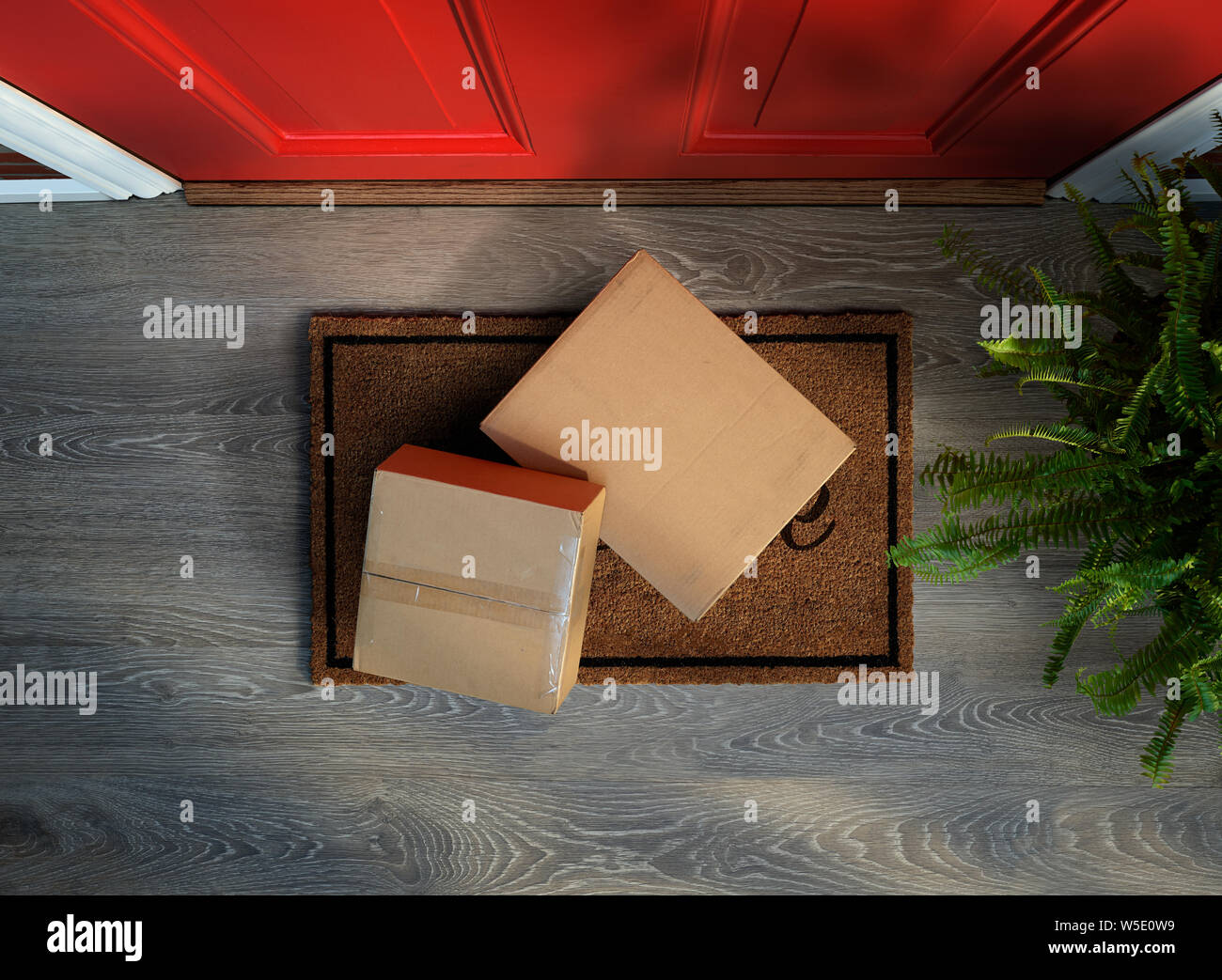 Boxes On Doorstep Of House High-Res Stock Photo - Getty Images