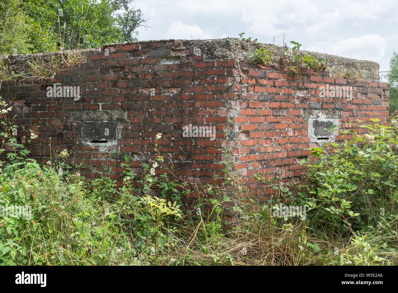 Pillbox from the second world war restored as a home for bats. Wildlife conservation, UK. Stock Photo