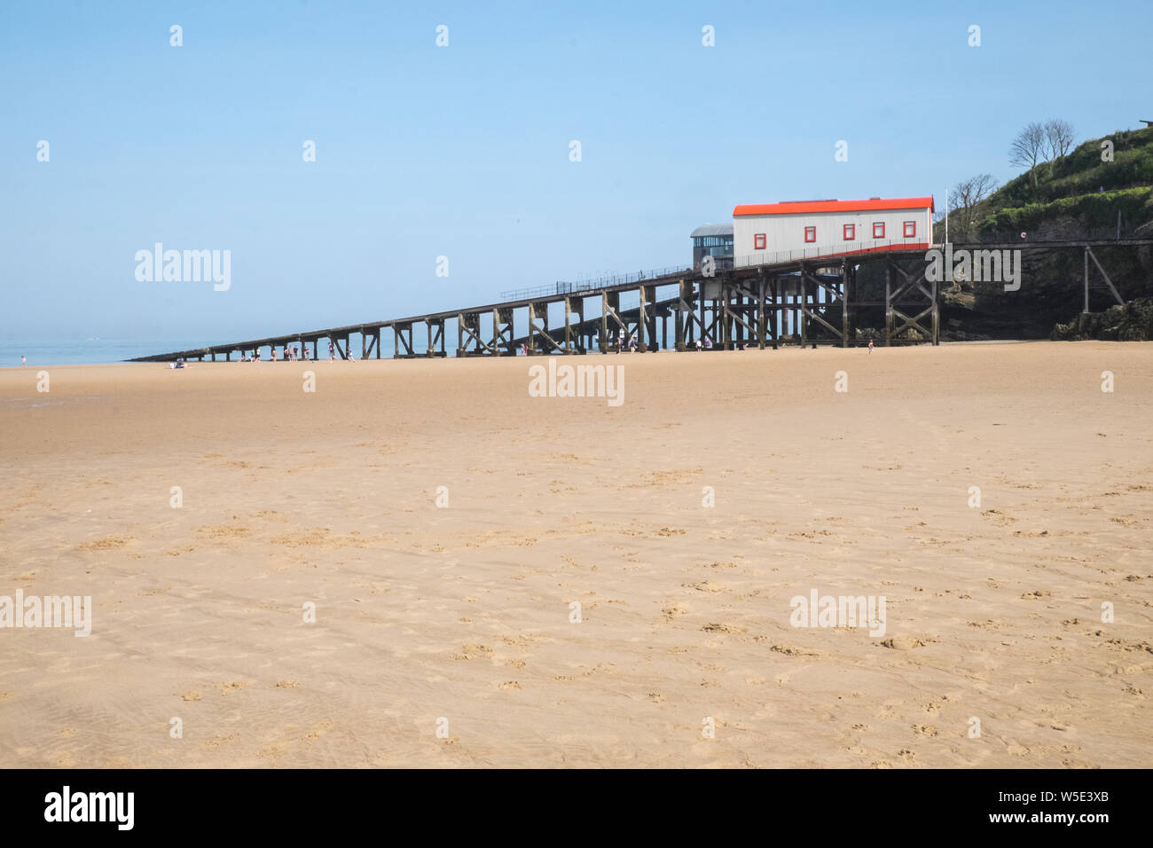 Lifeboat,station,the,red,roofed,building,now,private,home,as,shown,on,Grand Designs Channel 4,TV,show,Tenby,town,Pembrokeshire,West,Wales,Welsh,UK,GB, Stock Photo