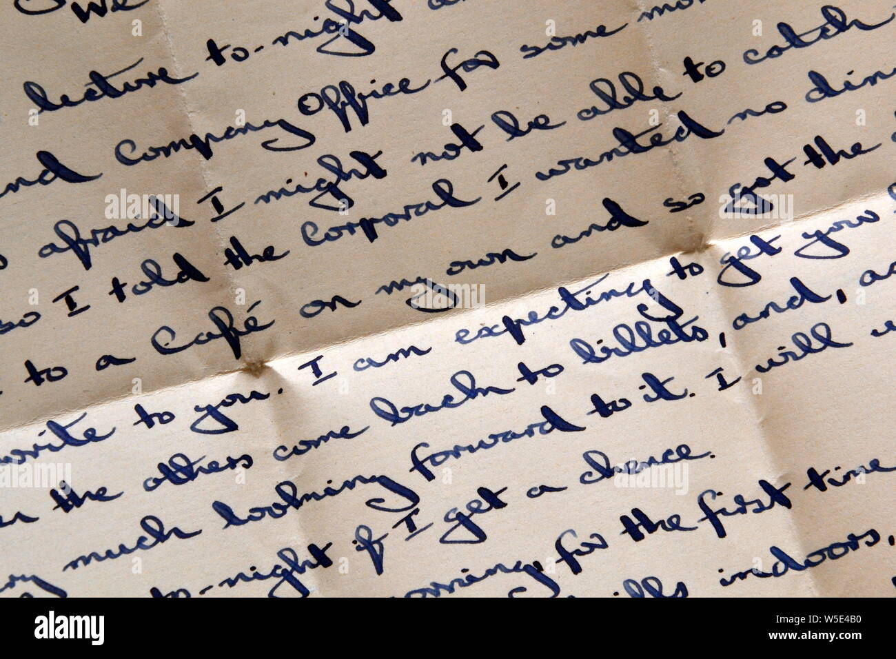 A Close Up Of A 1940 S Love Letter Written During World War 2 By A Husband Who Was A Soldier In The British Army To His Wife Stock Photo Alamy