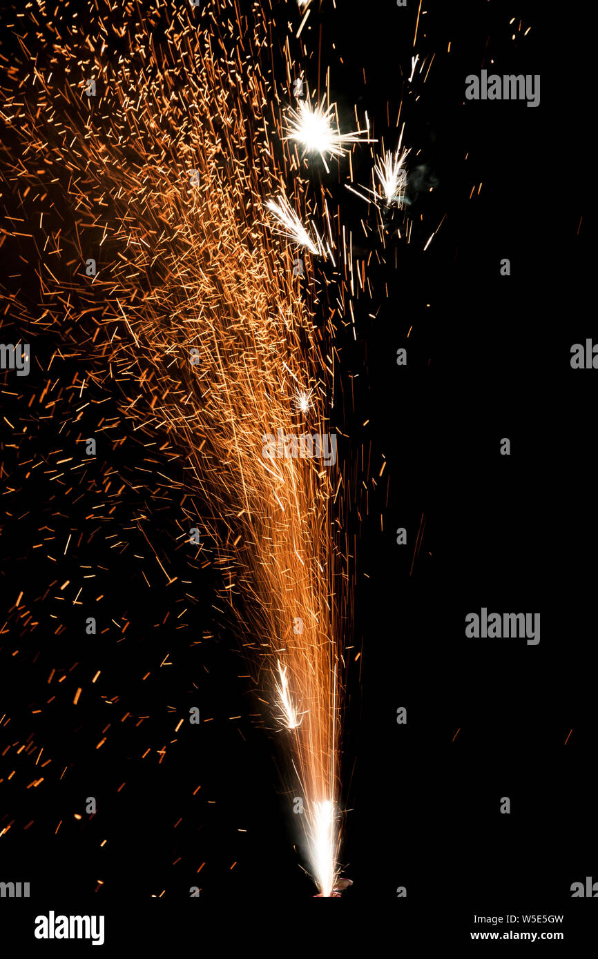 Firework in the new year in the night Stock Photo