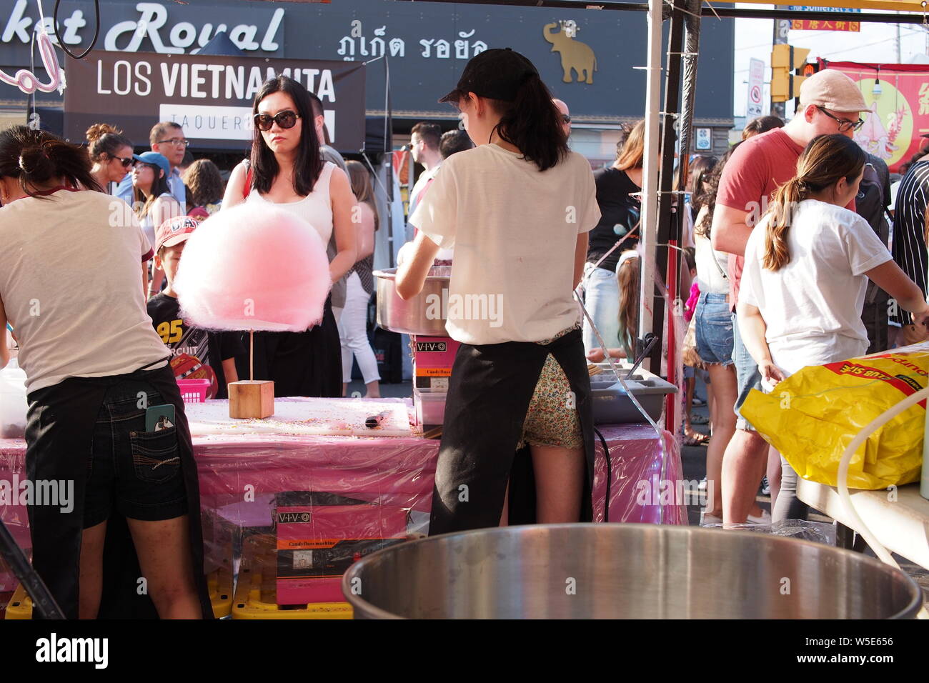 Candyfloss (cotton candy) preparation at the Ottawa Asian Fest Night
