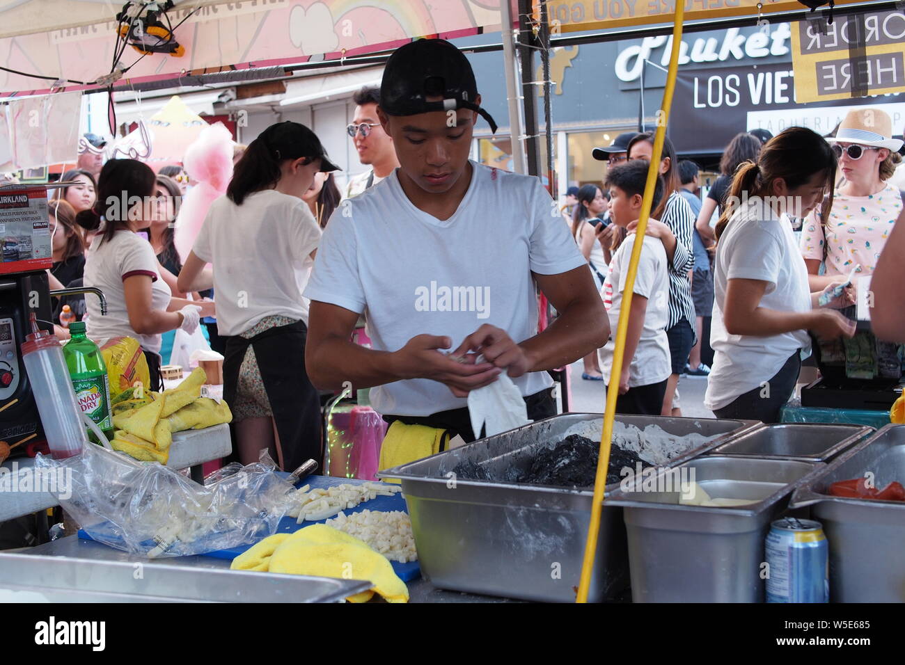 Korean corn dog stand at the Ottawa Asian Fest Night Market, 2019