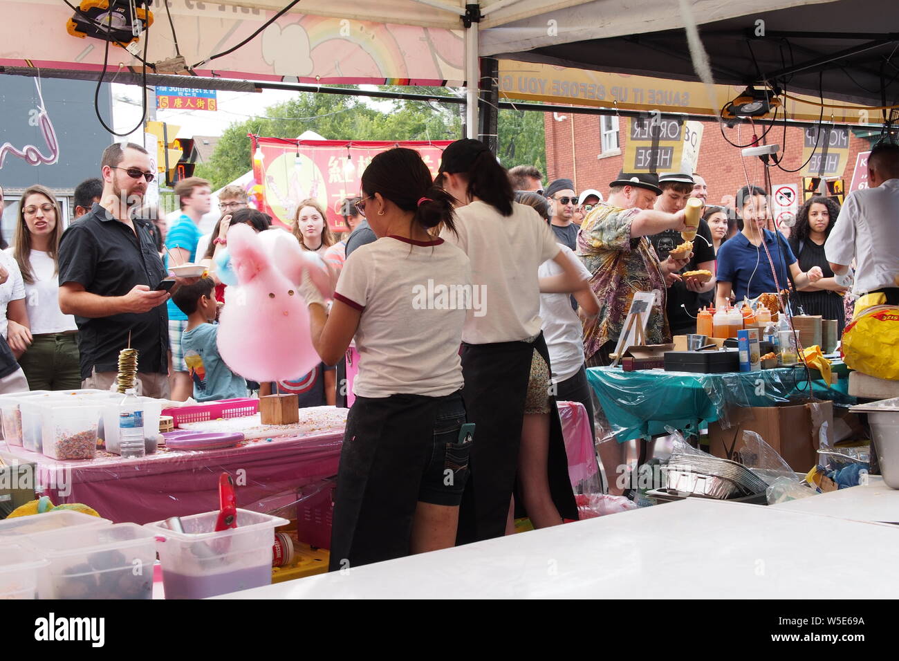People queuing at the candy floss stand, Ottawa Asian Fest Night Market