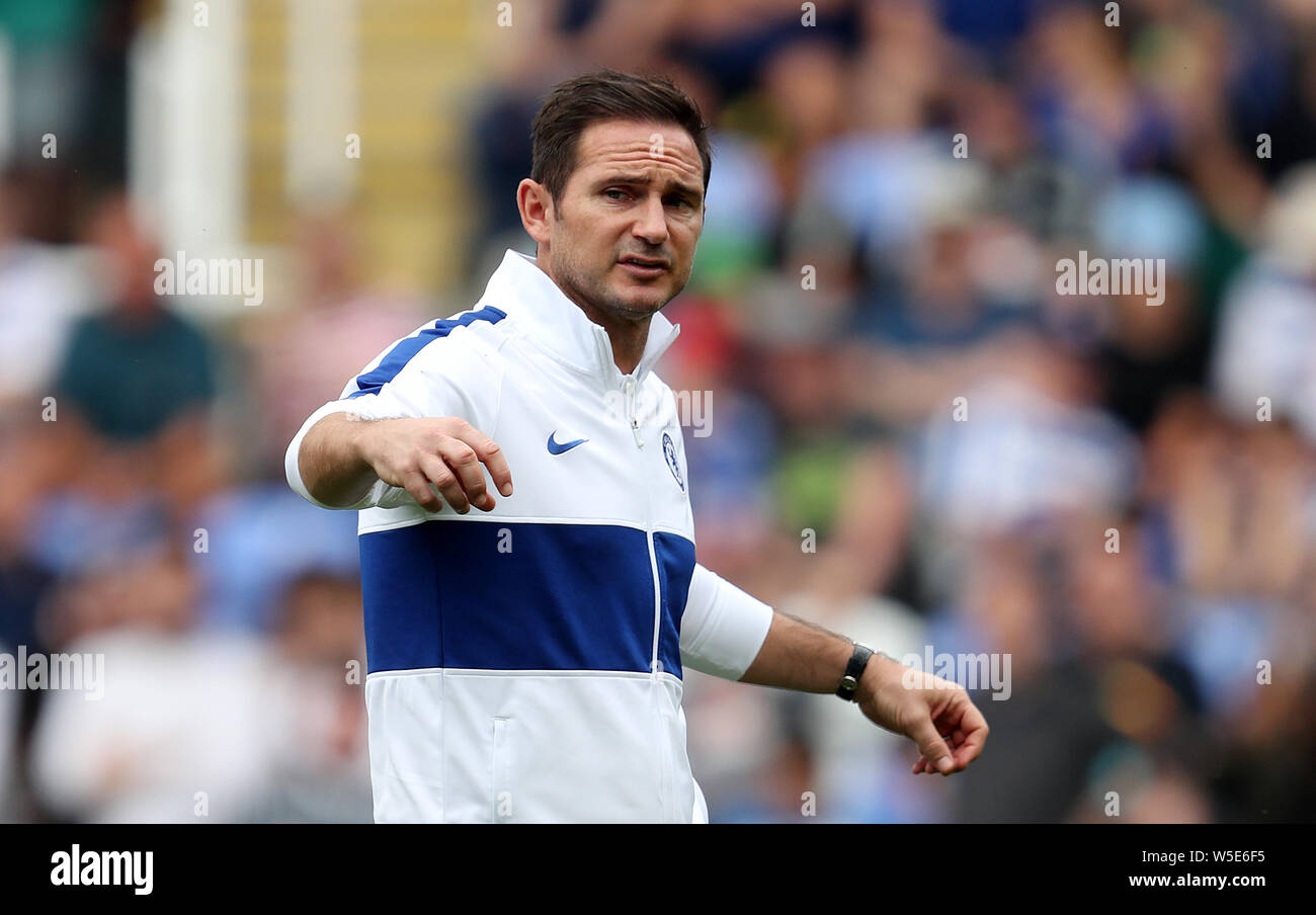 Chelsea manager Frank Lampard during the pre-season friendly match at the Madejski Stadium, Reading. Stock Photo