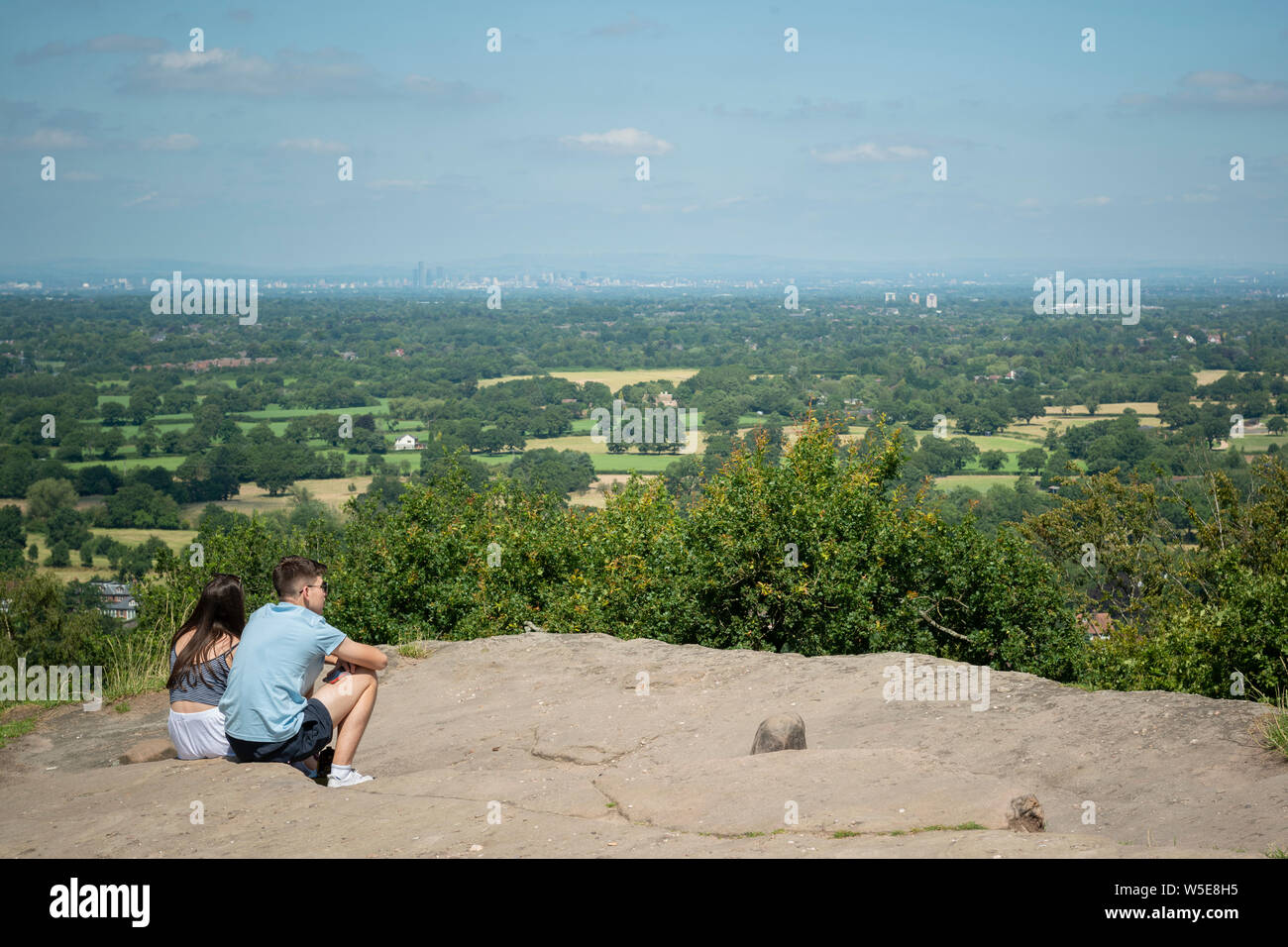 The lookout at Alderley Edge in Cheshire, UK. Stock Photo