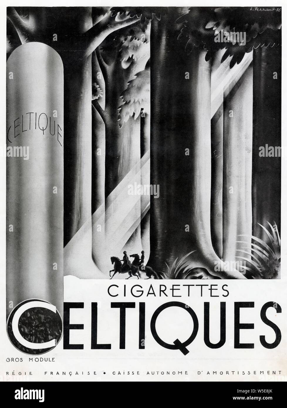 Publicité ancienne. 1937. Cigarettes Celtiques Stock Photo
